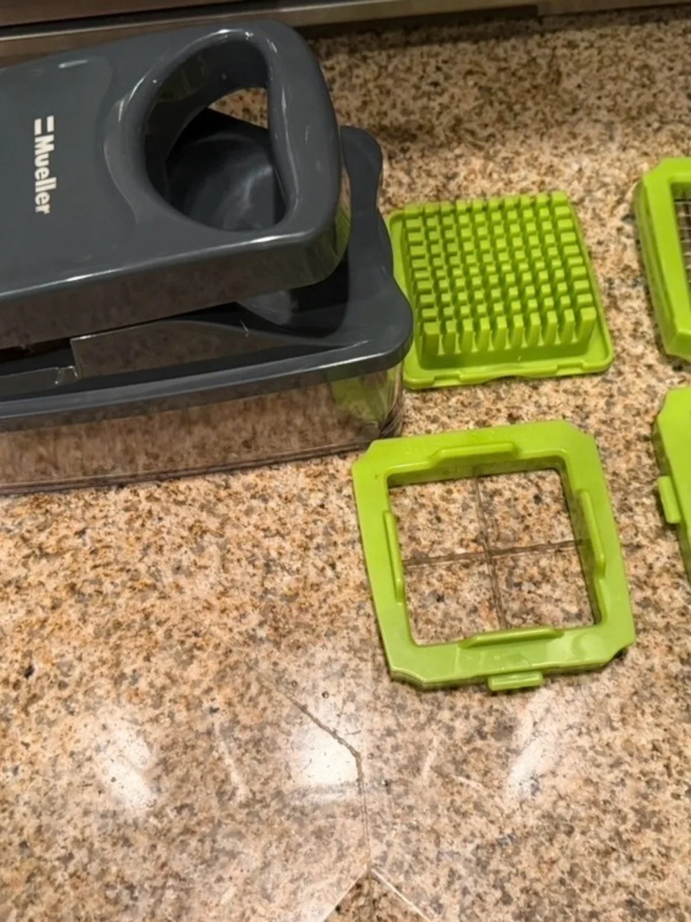 Mueller Gray and Green Vegetable Cutter with Interchangeable Blades